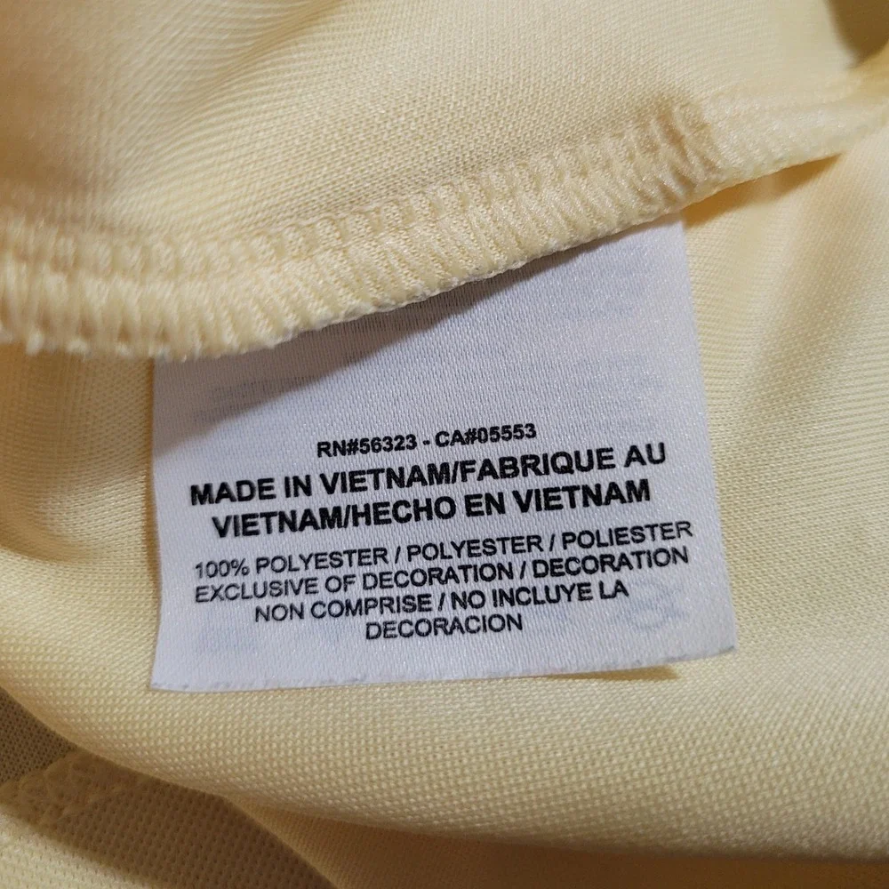 Nike Golf‎ Polo Shirt Womens Large Yellow  V Neck Dri-FIT Woodchuck Hard Cider